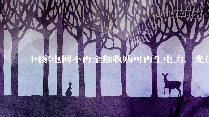 国家电网不再全额收购可再生电力，光伏怎么生存啊？
